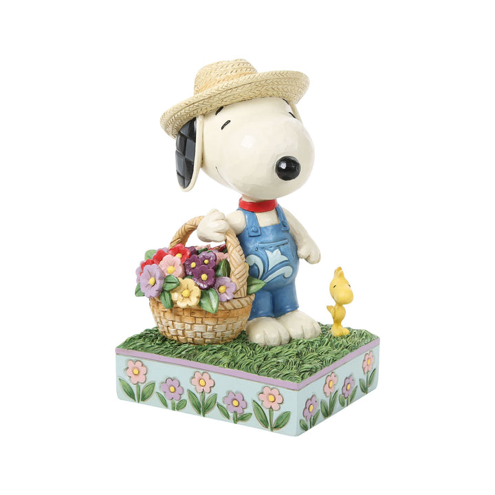 Snoopy Flower Basket Figurine -"Petals of Joy"
