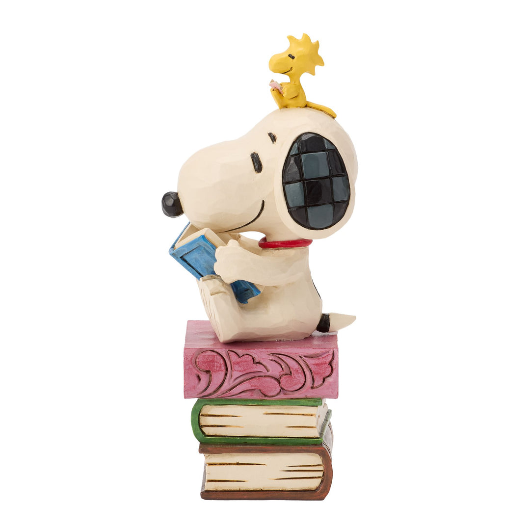 Snoopy Stacked Books Figurine - "My Week is Fully Booked!"