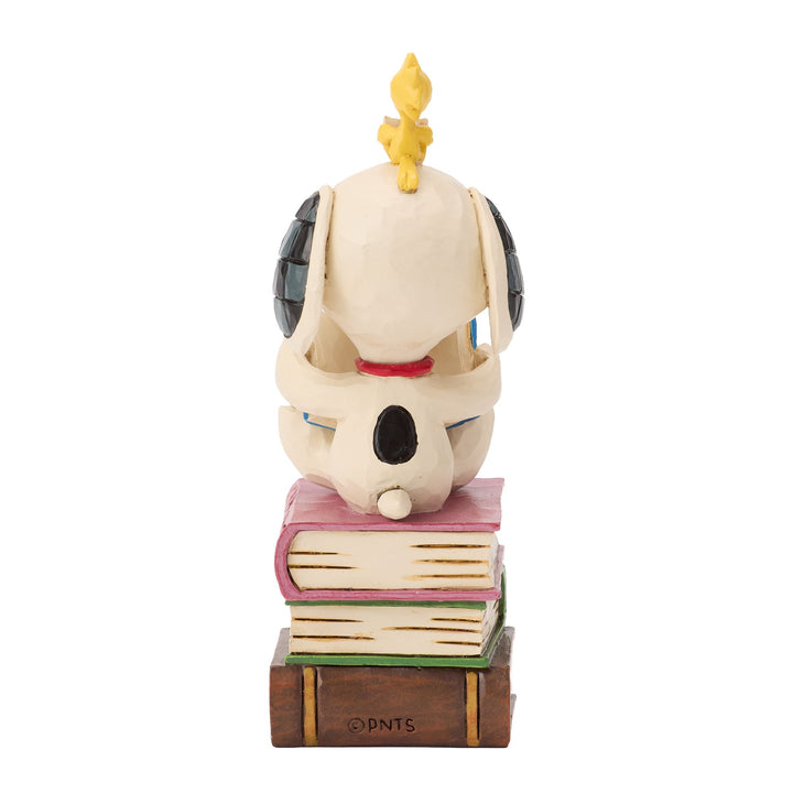 Snoopy Stacked Books Figurine - "My Week is Fully Booked!"