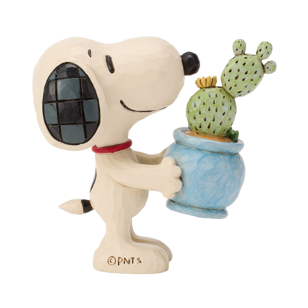 Snoopy With Plant Figurine