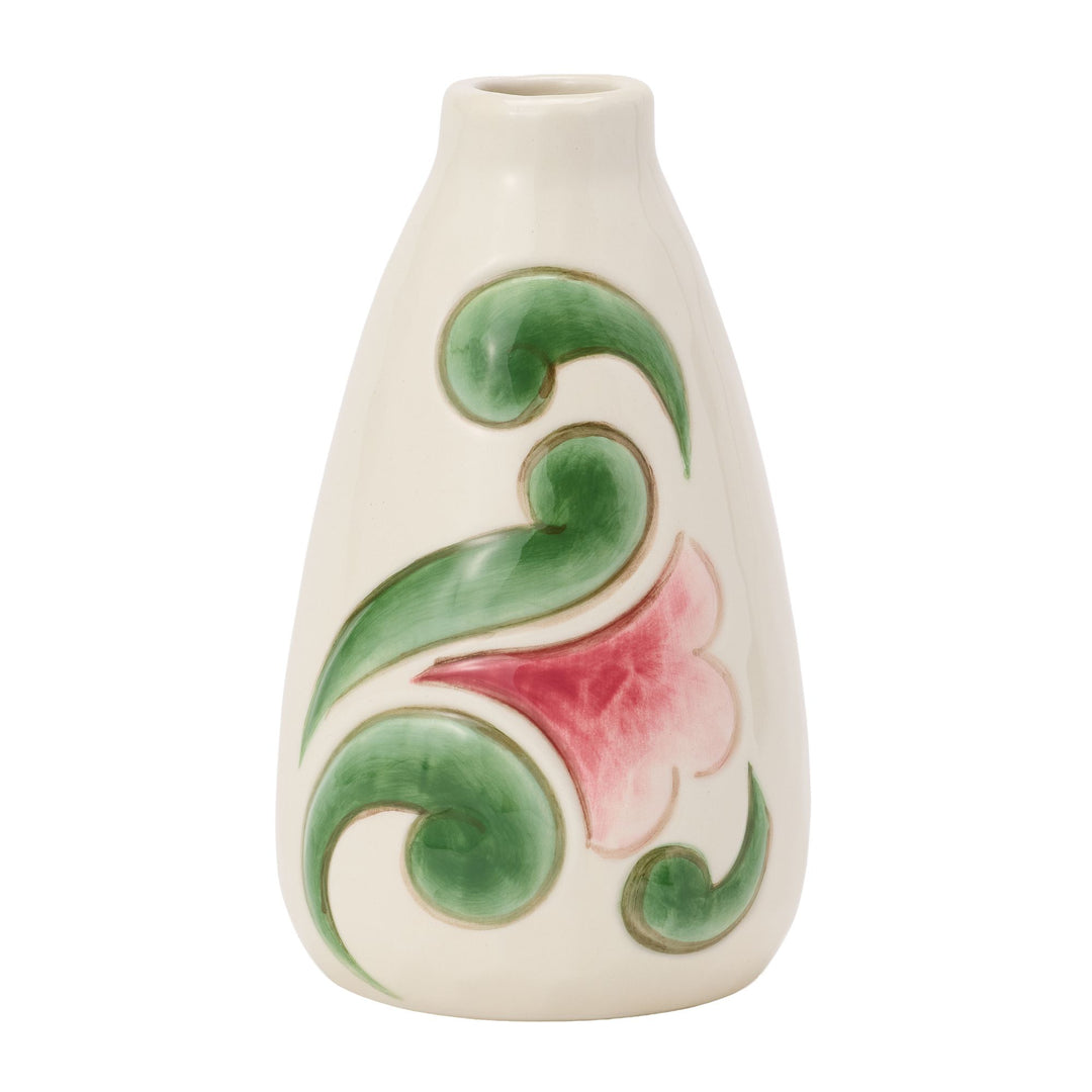 Vase Cream With Floral Motif Figurine