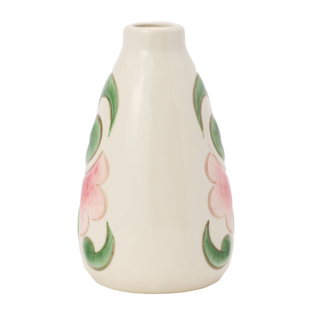 Vase Cream With Floral Motif Figurine