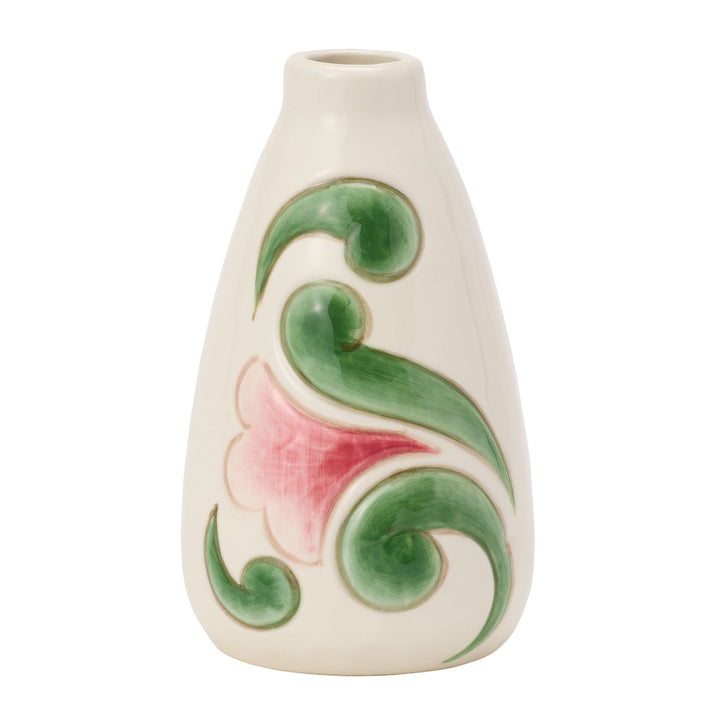 Vase Cream with Floral Motif