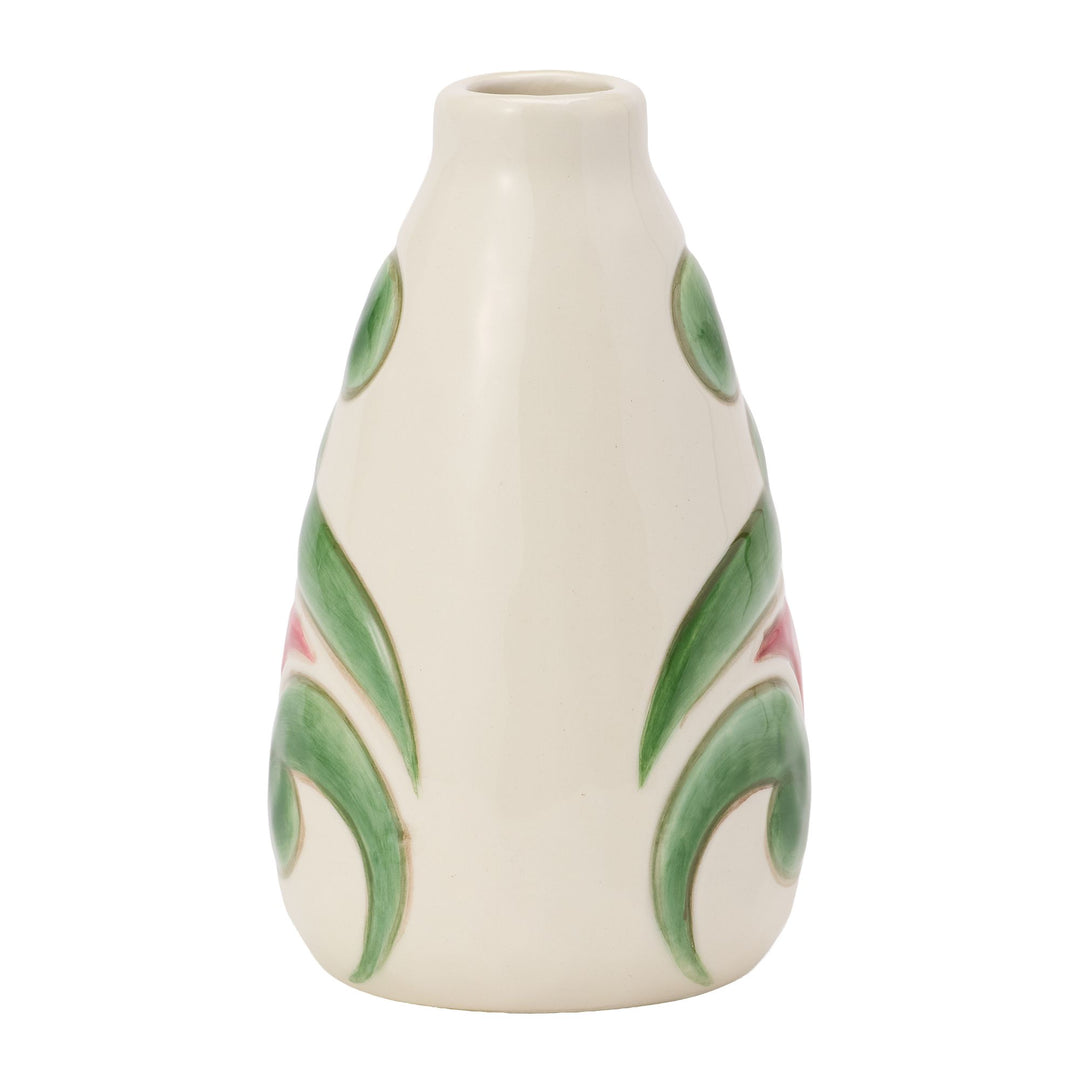 Vase Cream with Floral Motif