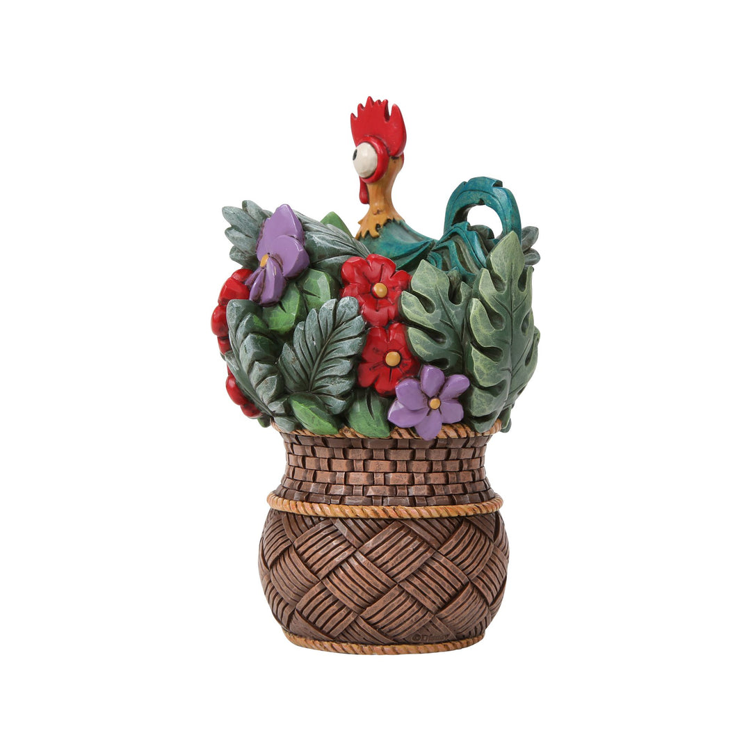 Pua And Hei Hei Flower Basket Figurine