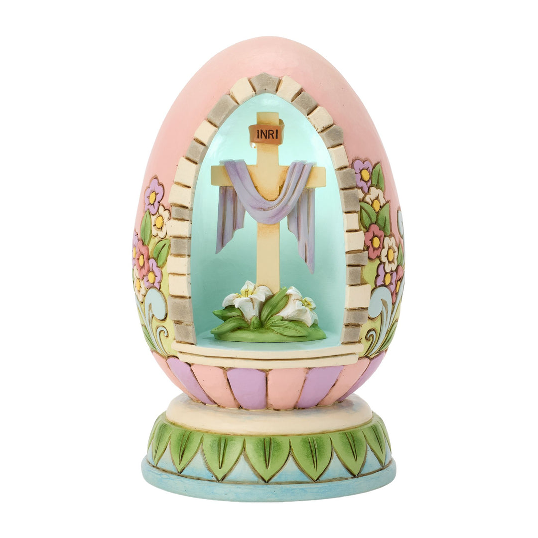 Easter Rejoice LED Egg Diorama Figurine - "Blessed Easter"