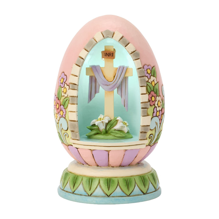Easter Rejoice LED Egg Diorama Figurine - "Blessed Easter"