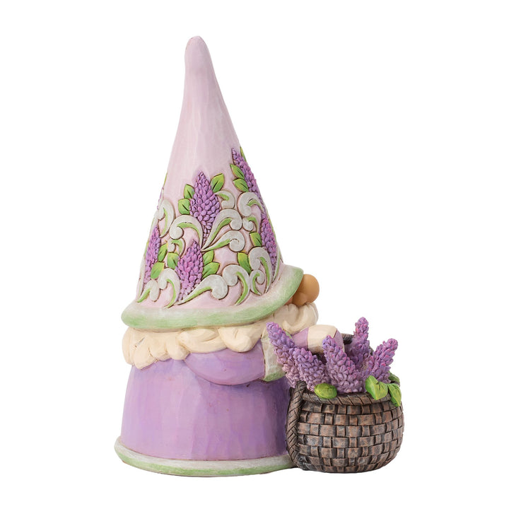 Gnome with Basket of Lilac - "Lovely Lilac"