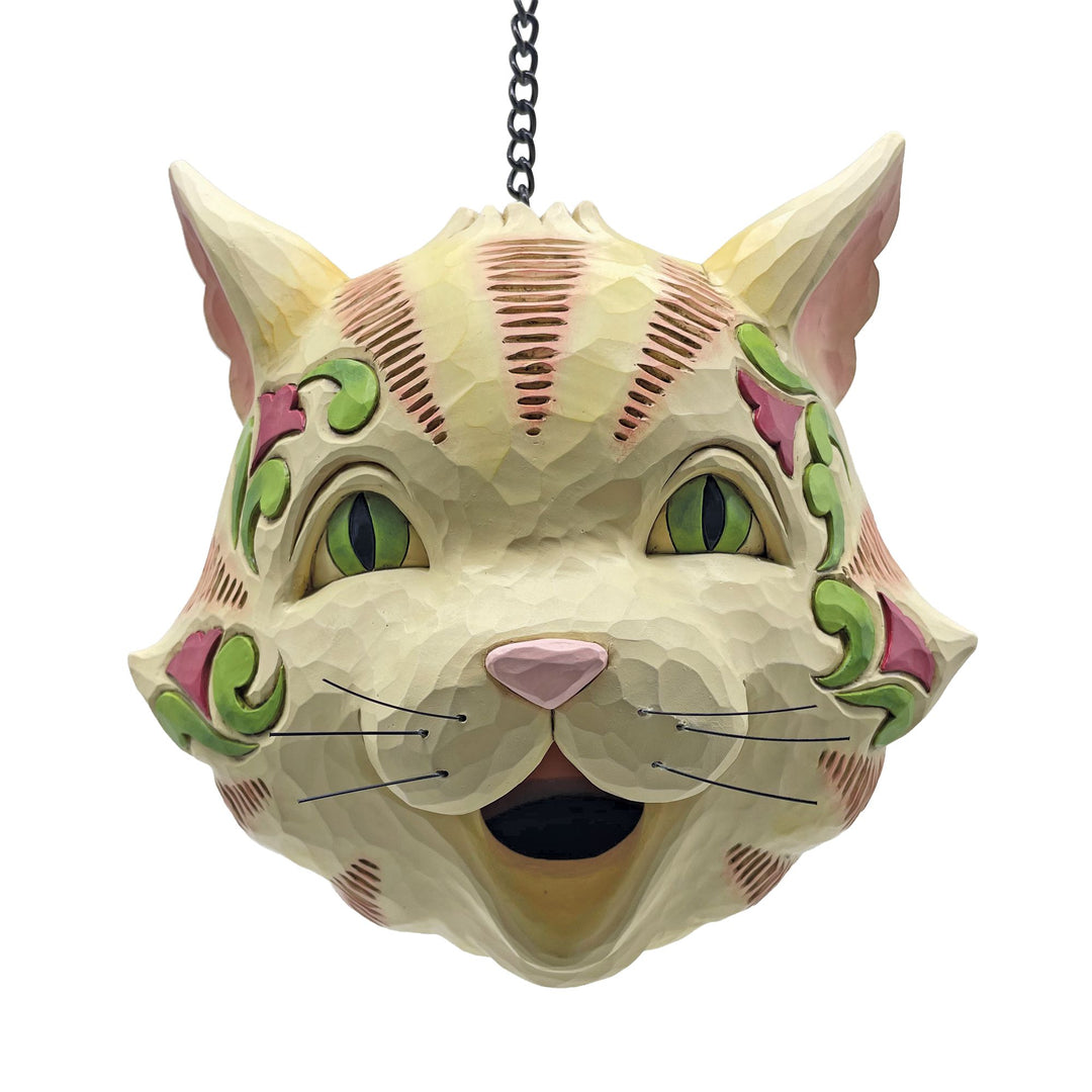 Birdhouse Cat Figurine