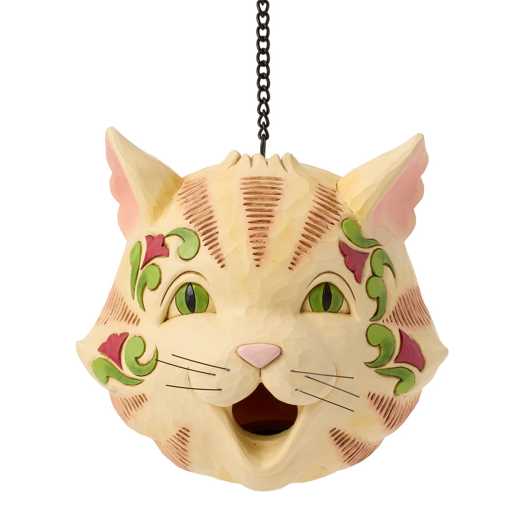 Birdhouse Cat Figurine
