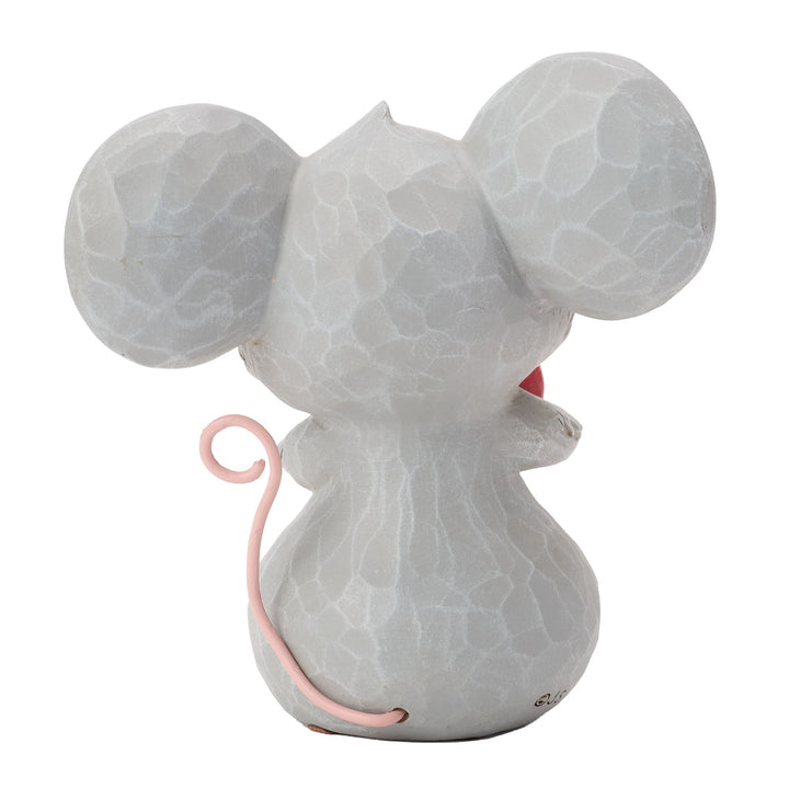 Mouse Holding a Heart Figurine - "With All My Heart"