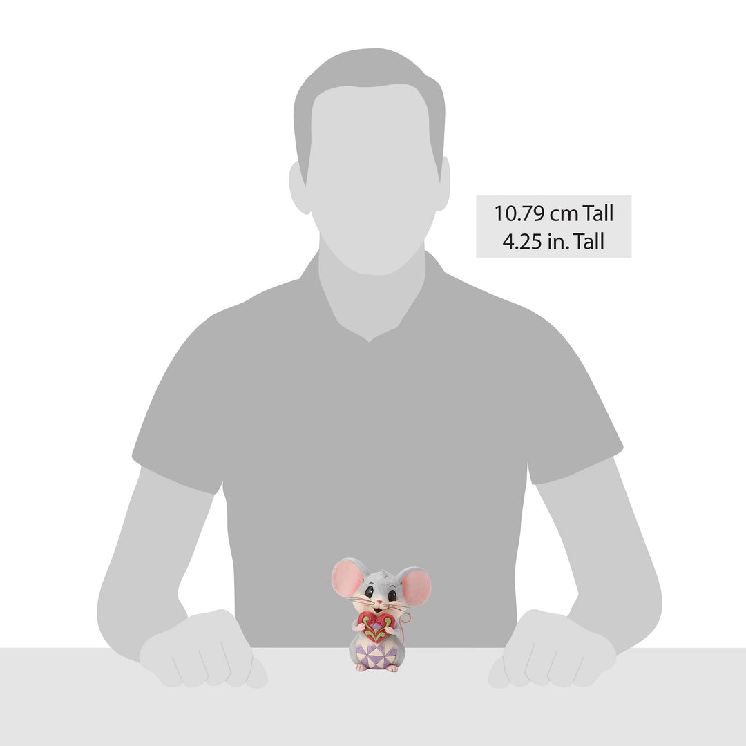 Mouse Holding a Heart Figurine - "With All My Heart"