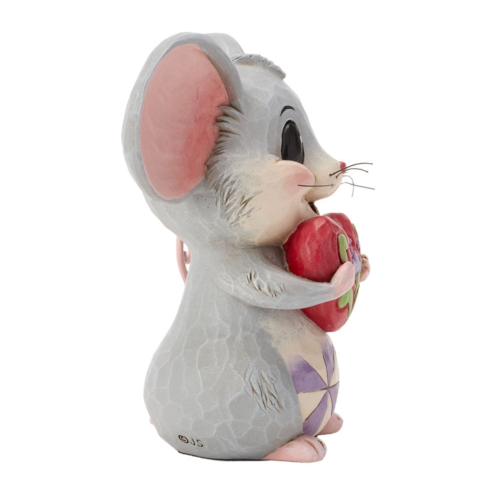 Mouse Holding a Heart Figurine - "With All My Heart"