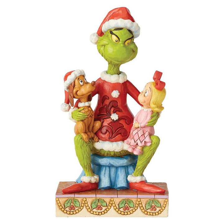 Grinch with Cindy and Max on Lap Figurine - The Grinch by Jim Shore