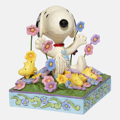 Bouncing into Spring (Snoopy in bed of Flowers Figuirne) - Peanuts by Jim Shore - Jim Shore Designs UK