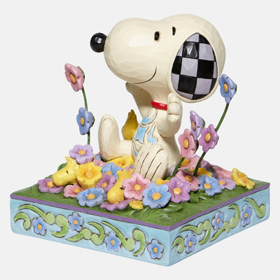 Bouncing into Spring (Snoopy in bed of Flowers Figuirne) - Peanuts by Jim Shore - Jim Shore Designs UK