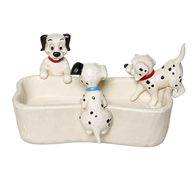 Puppy Bowl - 101 Dalmatians Bone Shaped Dish - Disney Traditions by Jim Shore - Jim Shore Designs UK