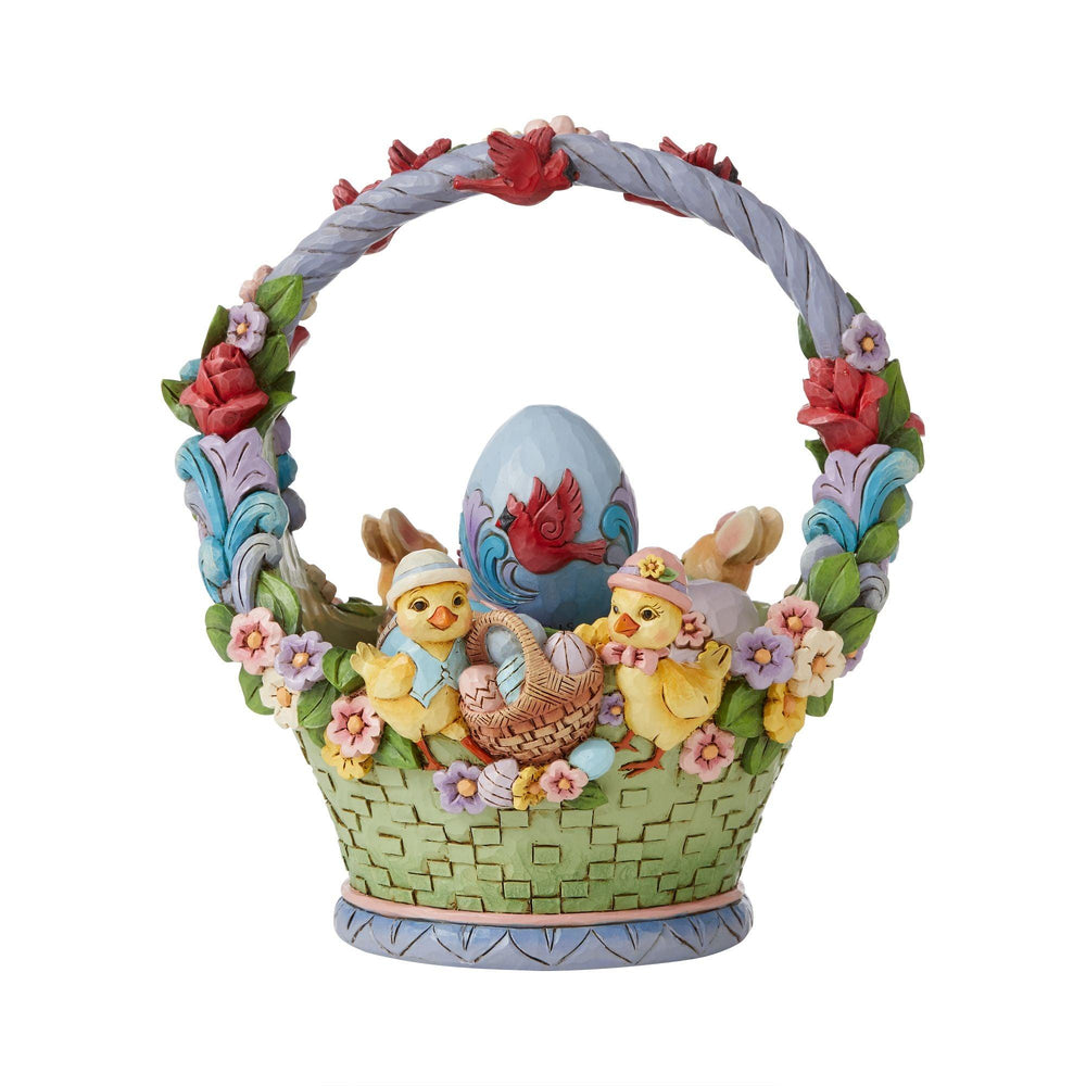 Easter Cheer Found Here (17th Annual Easter Basket with Four Eggs) - Heartwood Creek by Jim Shore - Jim Shore Designs UK