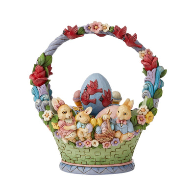 Easter Cheer Found Here (17th Annual Easter Basket with Four Eggs) - Heartwood Creek by Jim Shore - Jim Shore Designs UK