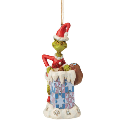 Grinch Climbing in Chimney Hanging Ornament - The Grinch by Jim Shore - Jim Shore Designs UK