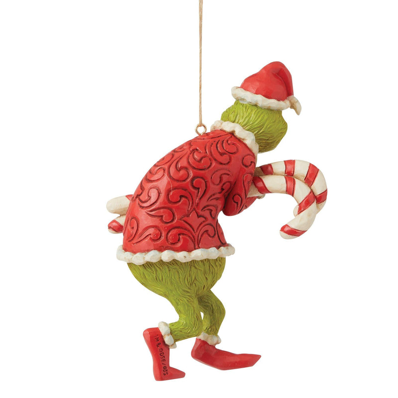 Grinch Stealing Candy Canes Hanging Ornament - The Grinch by Jim Shore - Jim Shore Designs UK