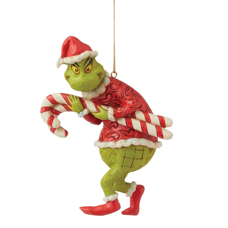 Grinch Stealing Candy Canes Hanging Ornament - The Grinch by Jim Shore - Jim Shore Designs UK