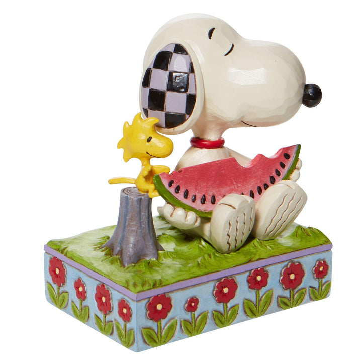 A Summer Snack (Snoopy and Woodstock eating Watermelon Figurine)- Peanuts by Jim Shore - Jim Shore Designs UK