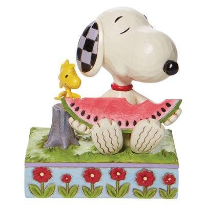 A Summer Snack (Snoopy and Woodstock eating Watermelon Figurine)- Peanuts by Jim Shore - Jim Shore Designs UK
