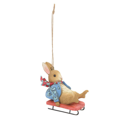 Peter Rabbit Sledging Hanging Ornament - Beatrix Potter by Jim Shore - Jim Shore Designs UK