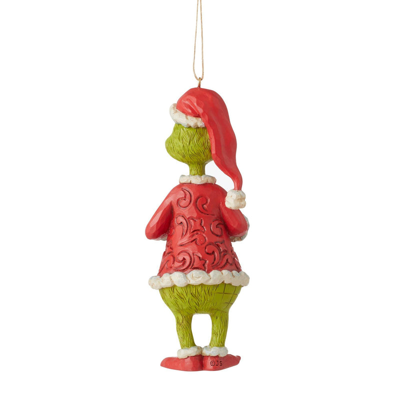 Grinch Holding Heart Shaped Candy Cane Hanging Ornament - Jim Shore Designs UK