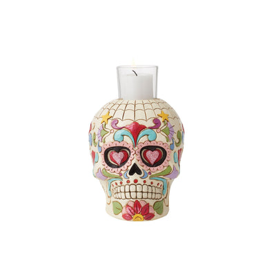 DOD Candleholder Skull Votive Figurine - Heartwood Creek by Jim Shore - Jim Shore Designs UK