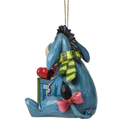 Eeyore with Red Present Hanging Ornament - Disney Traditions by Jim Shore - Jim Shore Designs UK