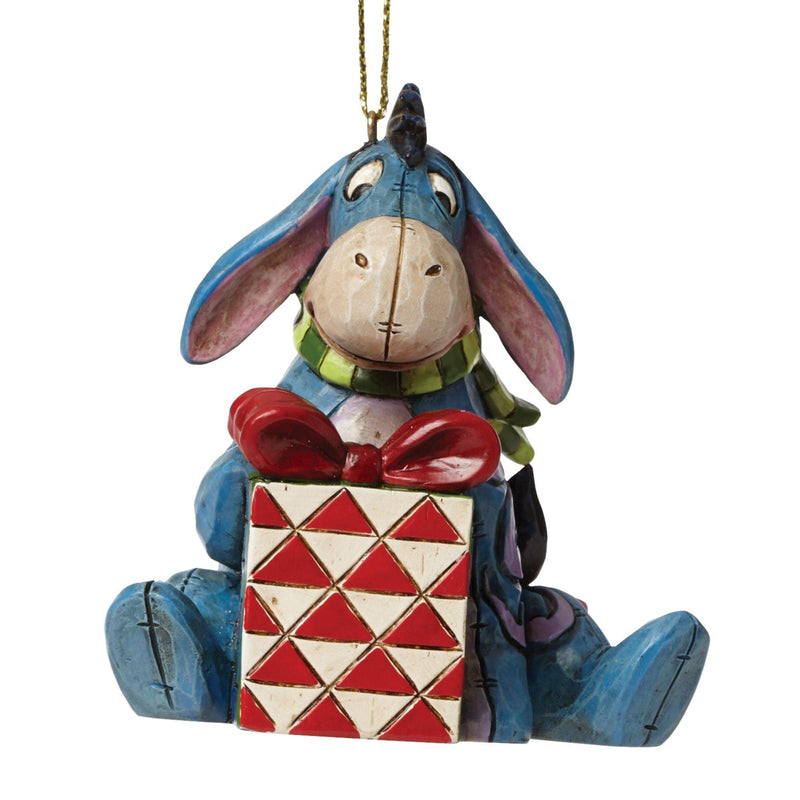 Eeyore with Red Present Hanging Ornament - Disney Traditions by Jim Shore - Jim Shore Designs UK