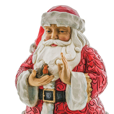 "Touched by Wonder" Santa with Robin in Hands Figurine (UK/EU Exclusive) - Heartwood Creek by Jim Shore - Jim Shore Designs UK