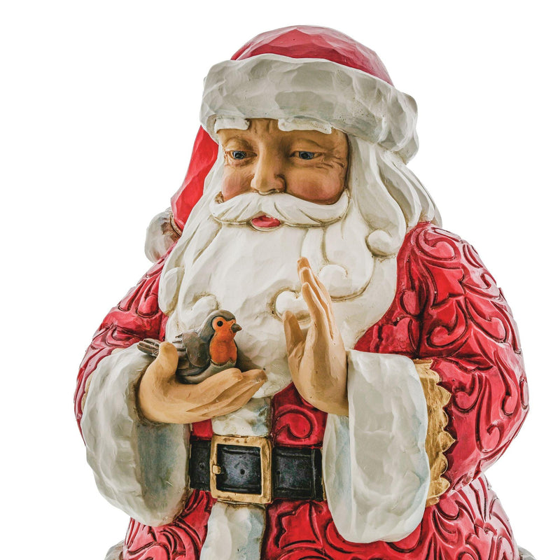 "Touched by Wonder" Santa with Robin in Hands Figurine (UK/EU Exclusive) - Heartwood Creek by Jim Shore - Jim Shore Designs UK